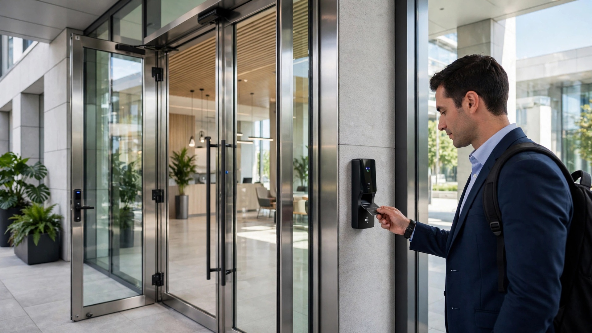Employee tapping access card